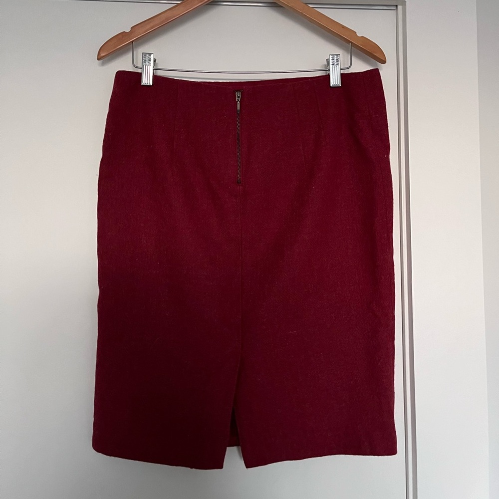Fall Red Wool Skirt